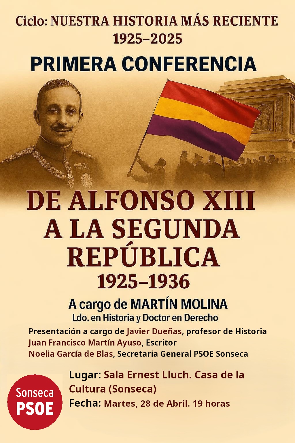 Imagen del evento 1ª Conferencia de Alfonso XII a la Segunda Republica a cargo de Martín Molina